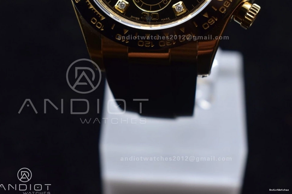 V Diamonds Clean 1:1 Edition Best SA4130 Dial Oysterflex Daytona on Timeless Black Strap Rubber 416 116518 0125